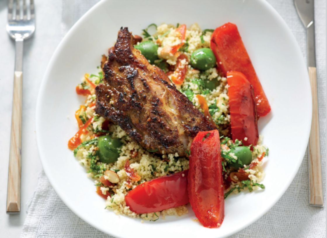 Lamb With Apricot And Green Olive Couscous