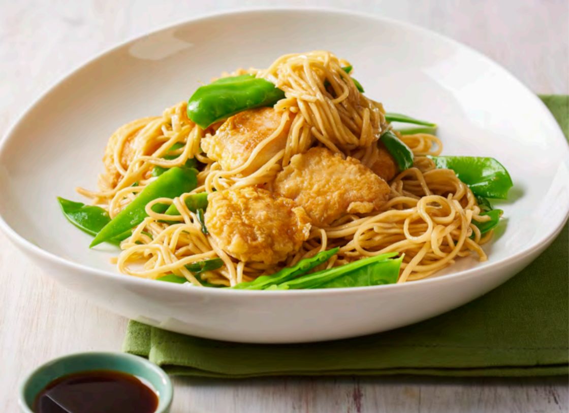 Honey Ginger Chicken With Noodles