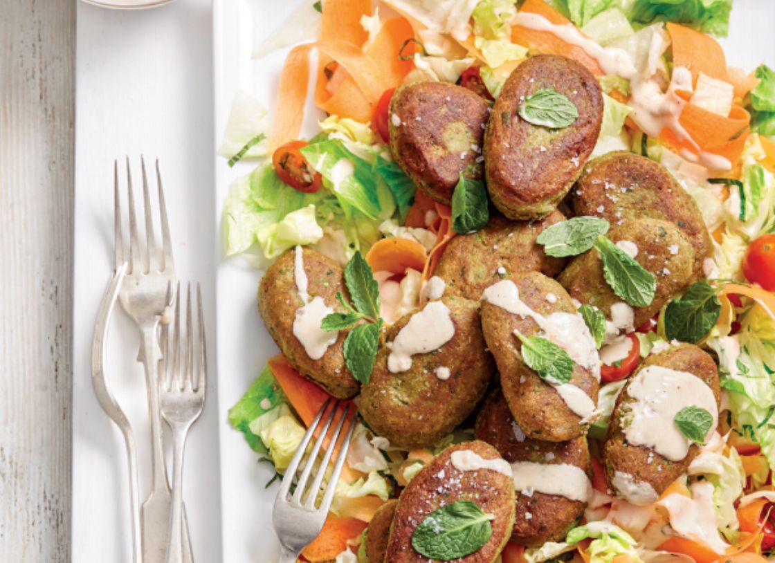 Chickpea Kofta With Minted Salad