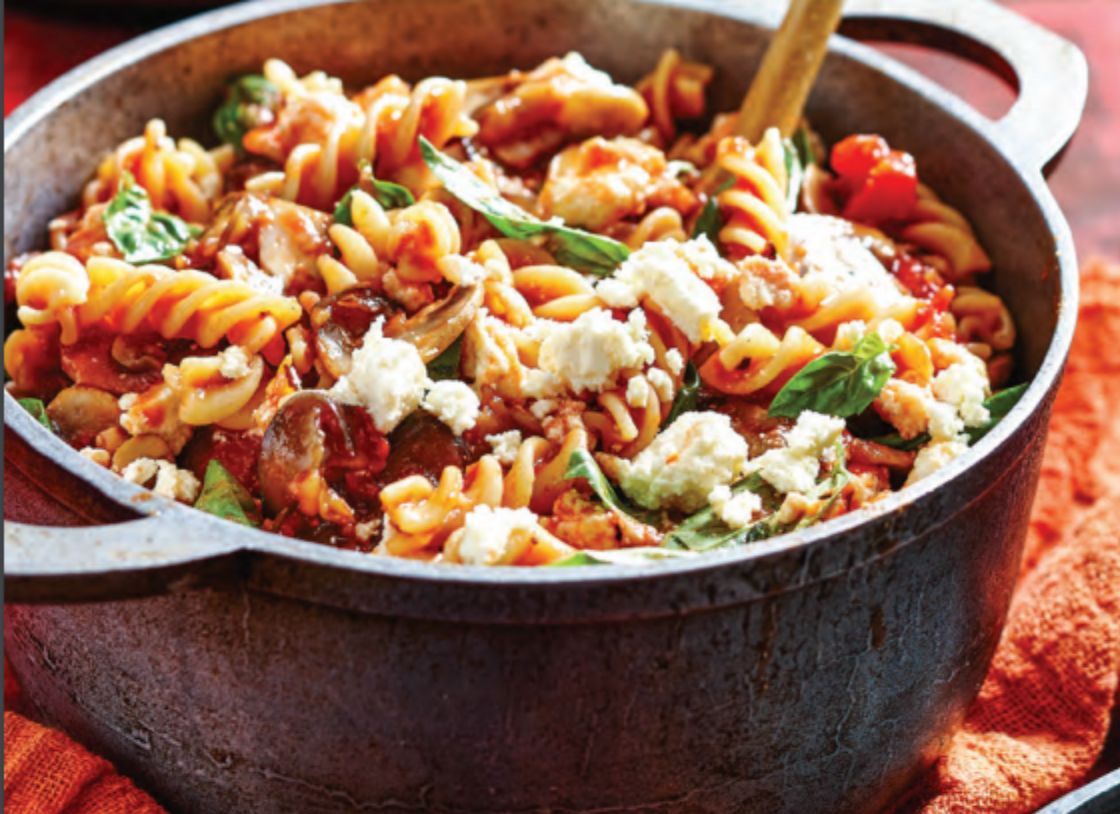 Sicilian Eggplant And Mushroom Fusilli