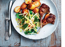 Lamb With Apple Mint Salsa And Roast Chats