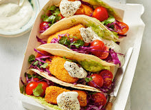 Polenta Crumbed Fish Tacos With Lime Mayo