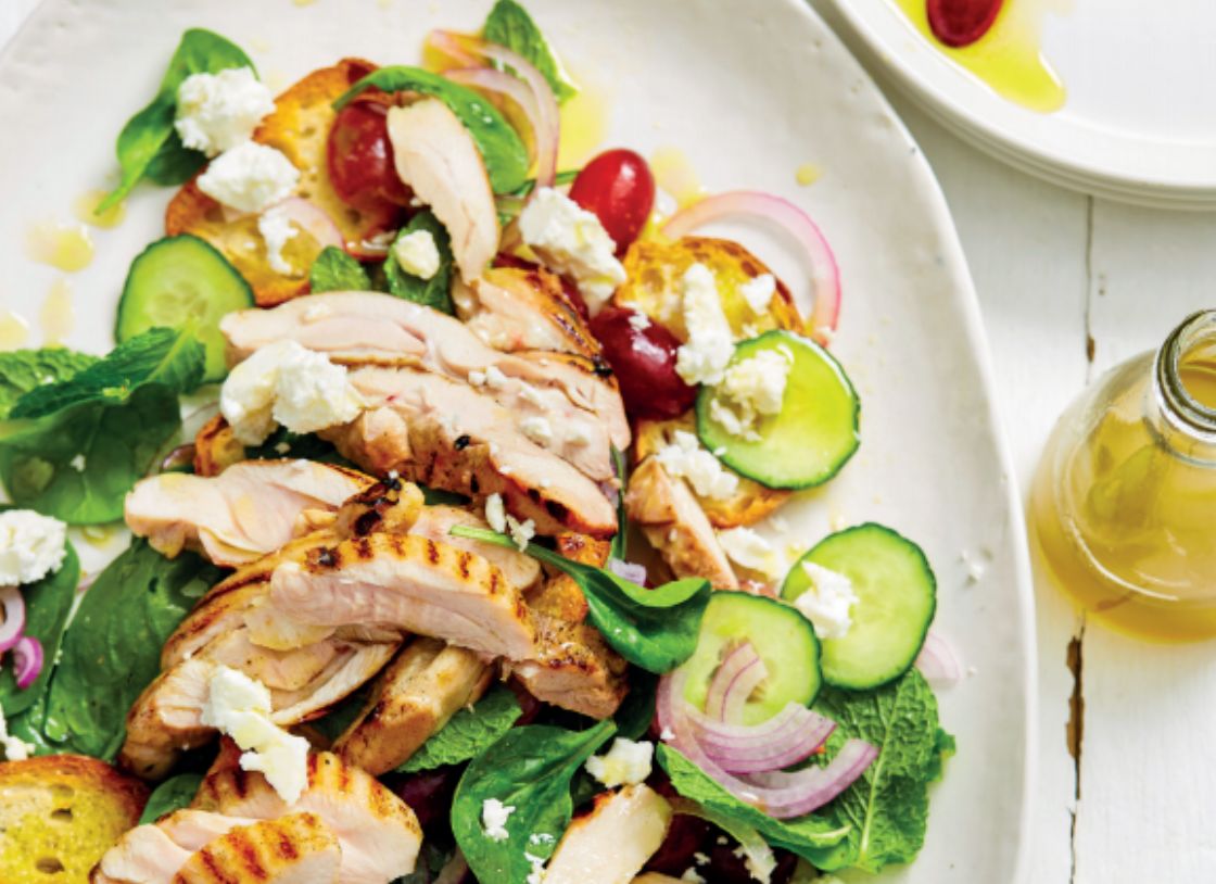 Grilled Chicken, Olive And Feta Salad