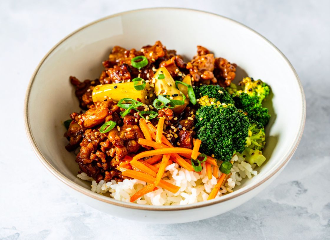 Broccoli Pork Teriyaki Sushi Rice Bowl