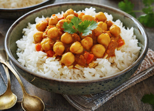 Chickpea Masala Curry With Basmati Rice