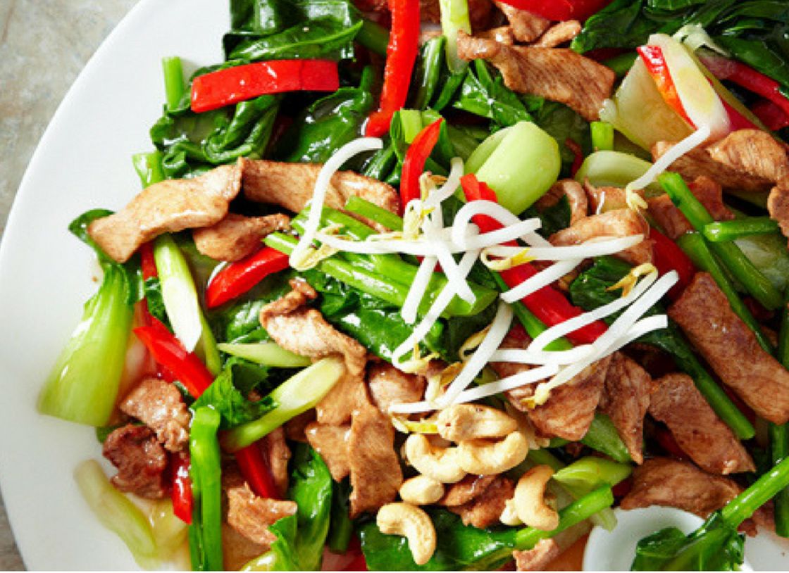 Chinese Plum Pork And Cashew Stir-Fry