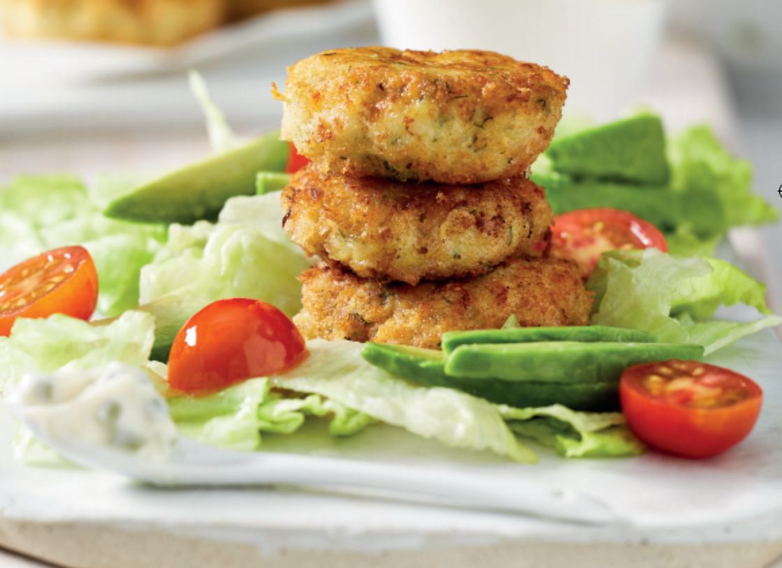 Dill And Lemon Blue Grenadier Fish Cakes With Avocado Salad