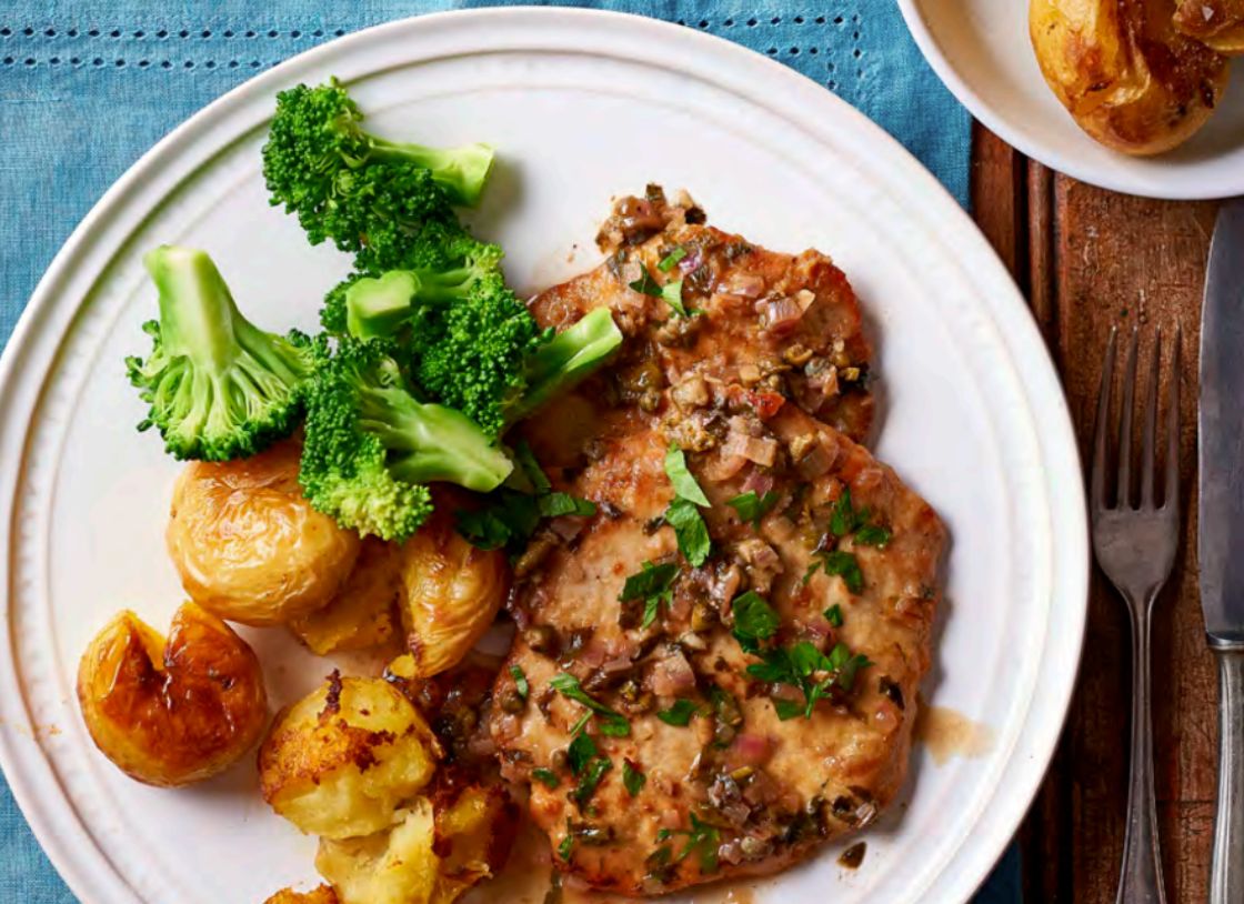 Pork Limone With Smashed Chat Potatoes