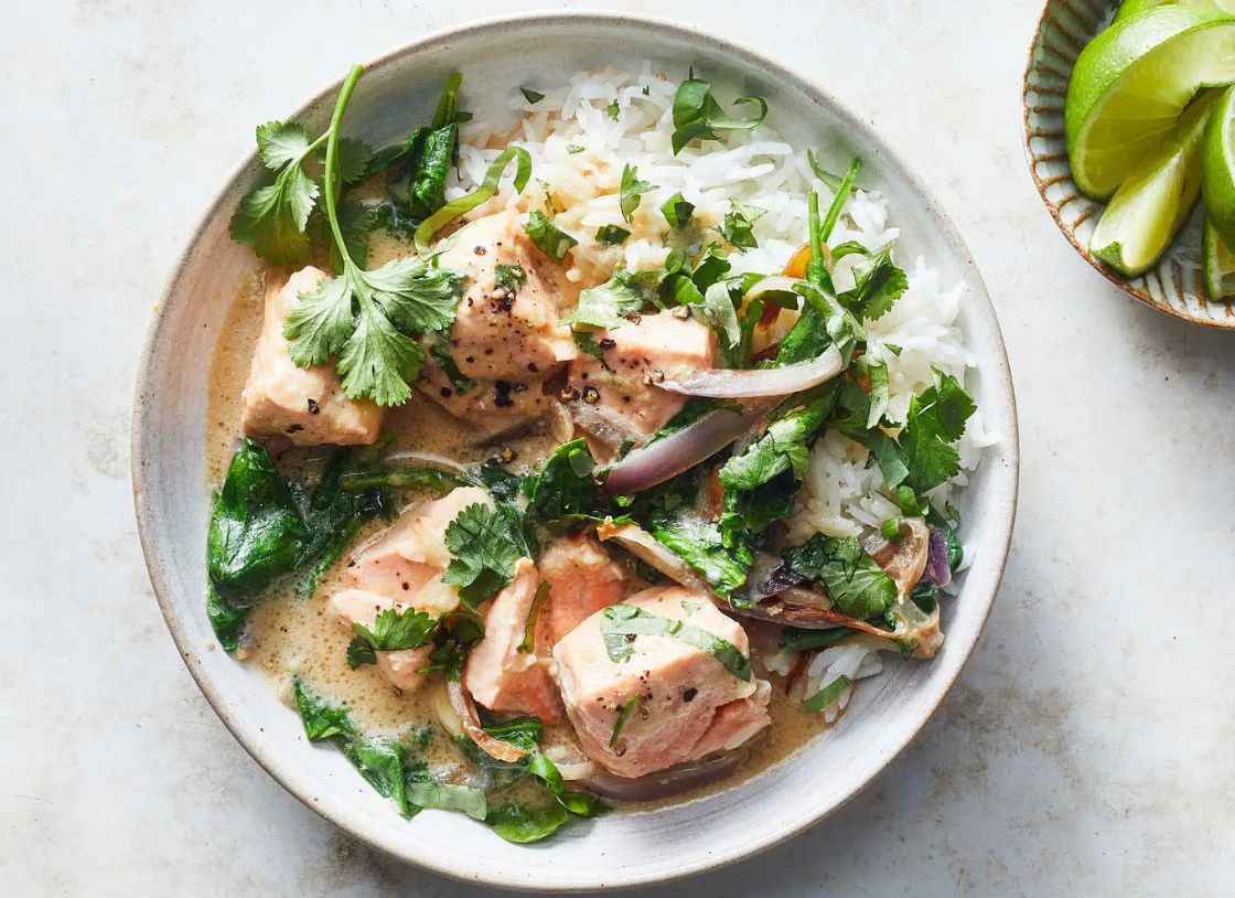 Coconut-Miso Salmon Curry With Basmati Rice