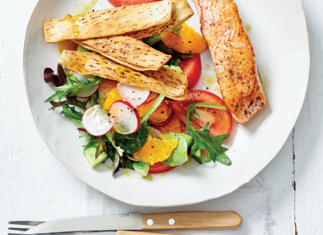 Salmon, Orange And Pita Salad