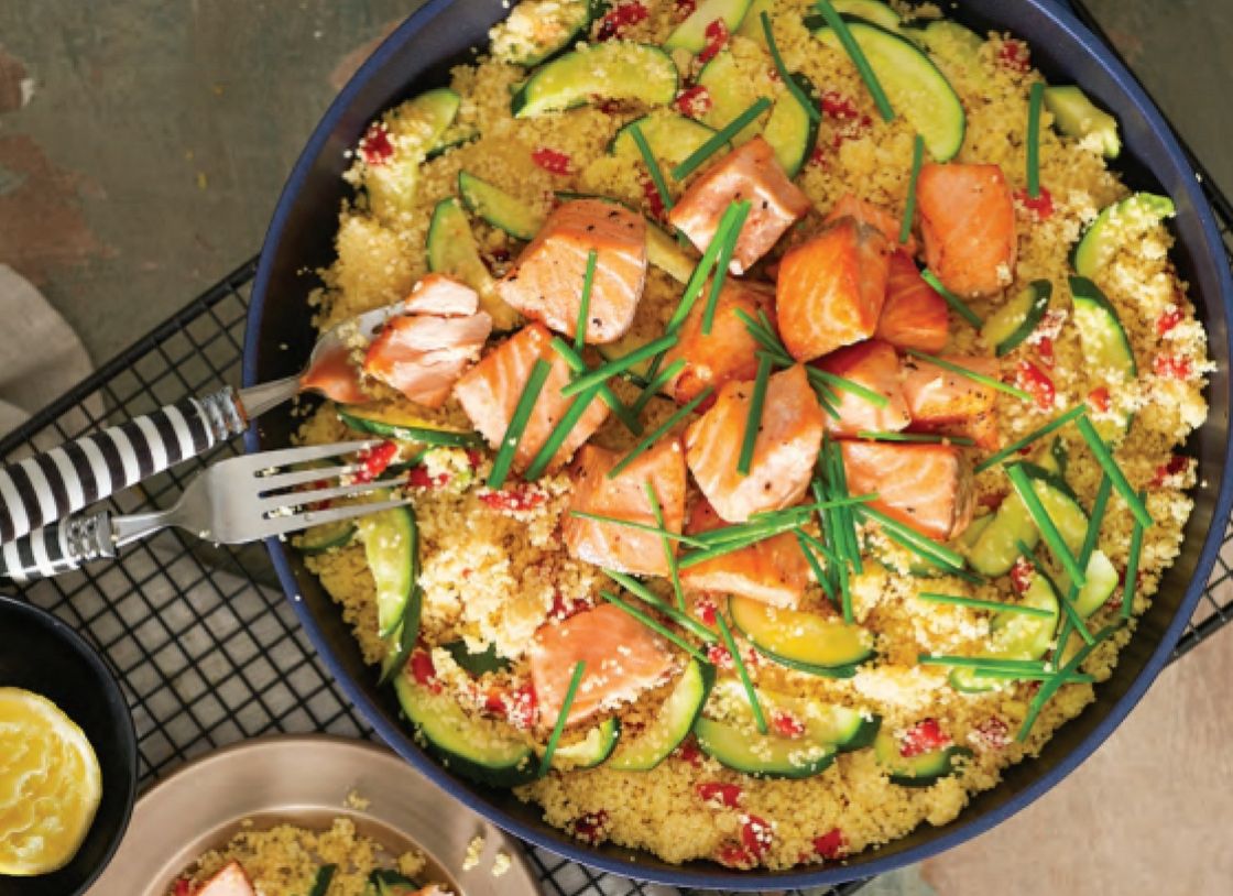 Salmon With Zucchini And Capsicum Couscous