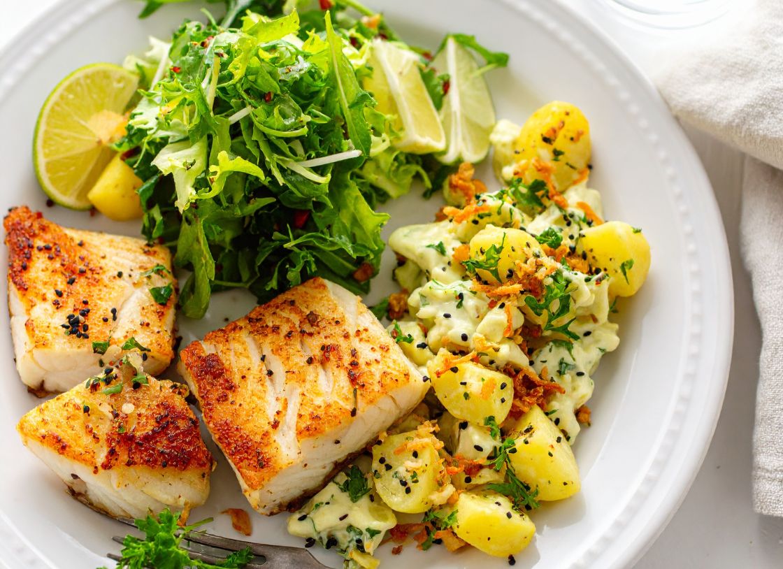 Crispy Snapper With Asian Potato Salad