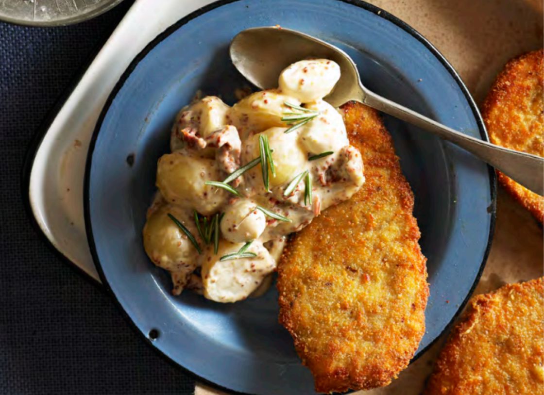Basil Chicken With Creamy Mustard Potatoes