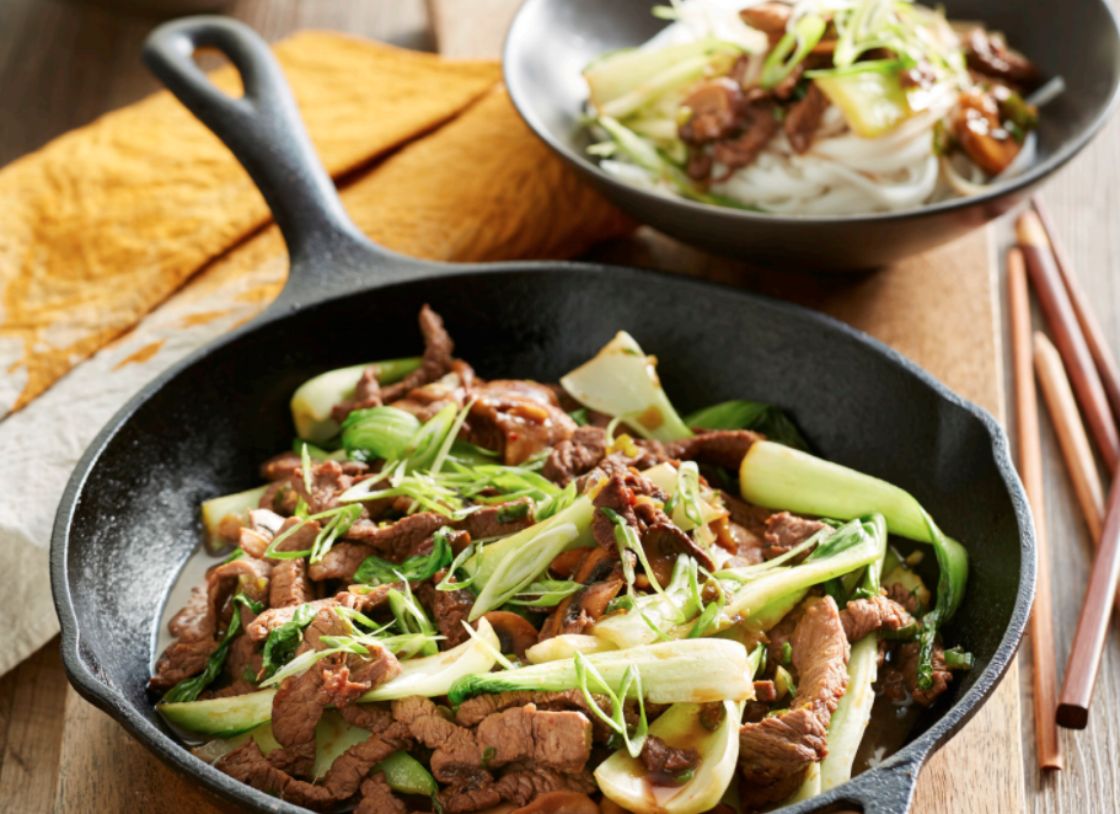 Chilli Salted Beef Stir-Fry With Rice Noodles