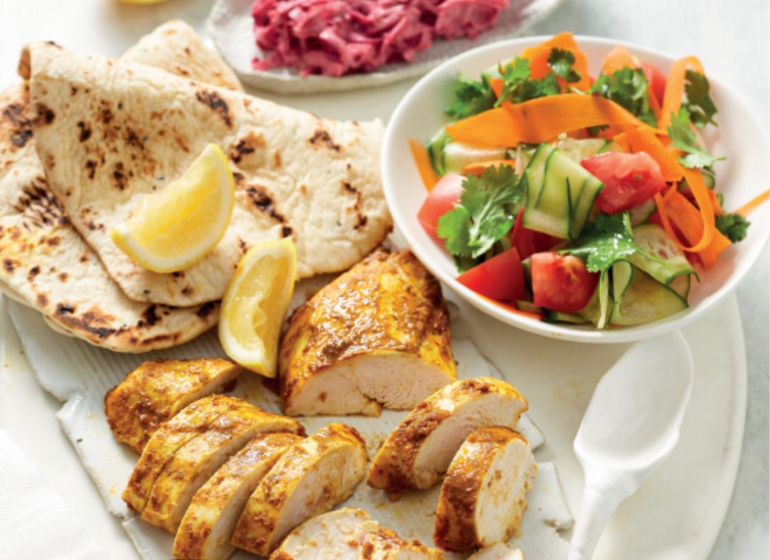 Indian Spiced Chicken With Beetroot Raita