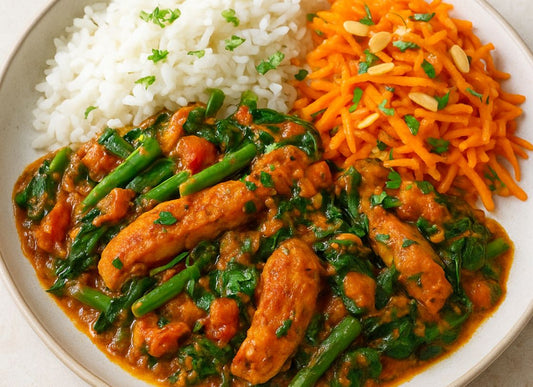 Chicken And Spinach Tandoori With Carrot Salad