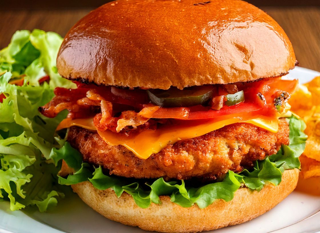 Cajun Crunch Chicken Burger Plate