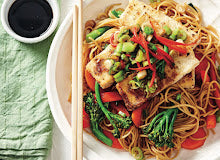 Salt and Pepper Tofu with Vegetable Noodles