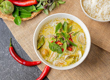 (Almost Ready) Vegetarian Thai Green Curry With Coriander Salad