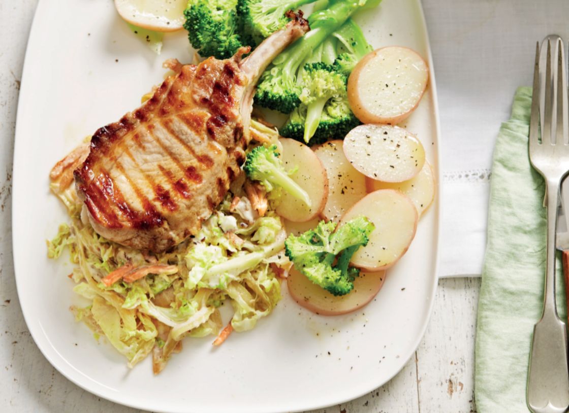 Pork With Creamy Cabbage, Potatoes And Broccoli (GF)