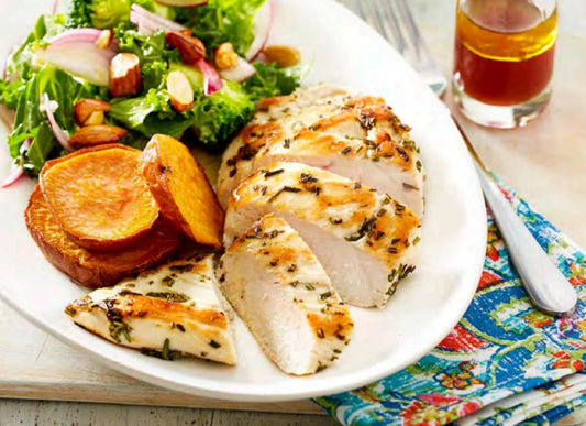Rosemary Chicken With Sweet Potato, Kale And Almonds (G-F)