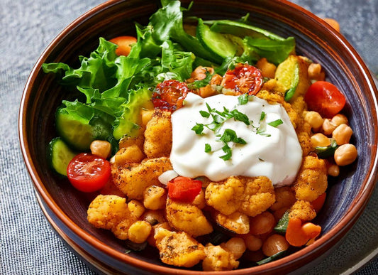 Roasted Cauliflower And Chickpea Bowl