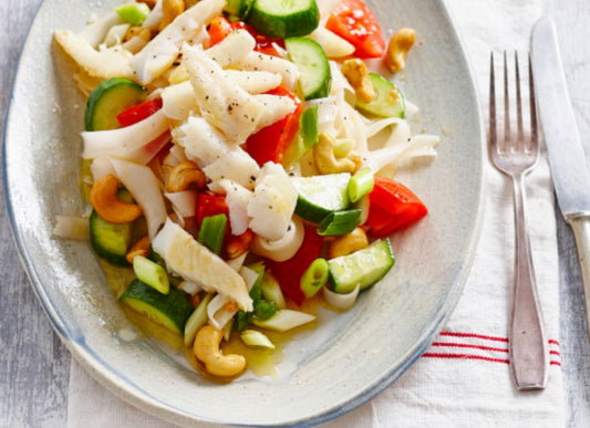 Pan-Fried Fish With Cashew Noodle Salad