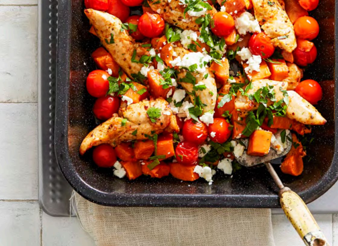 Portuguese Chicken And Sweet Potato Bake