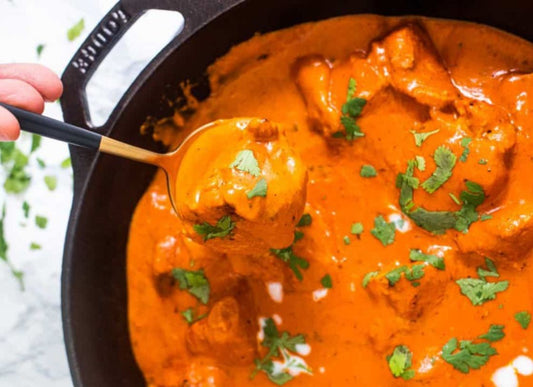 (Almost Ready) Butter Chicken With Basmati Rice & Cucumber Raita