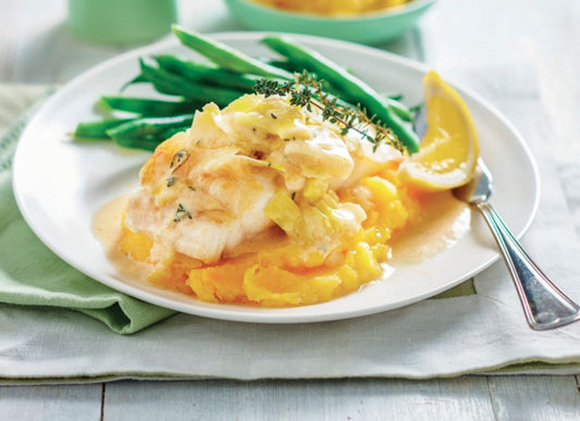 Fish With Creamy Lemon Leek And Mash