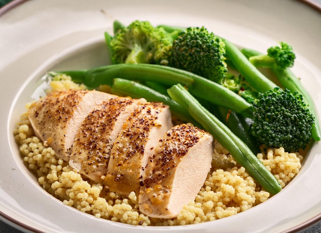 Lemon Mustard Chicken With Herbed Couscous