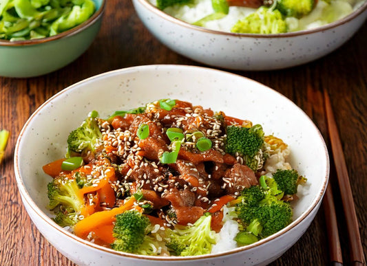 Broccoli Pork Teriyaki Sushi Rice Bowl