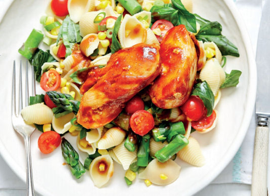 Honey Chicken With Corn And Pasta Salad