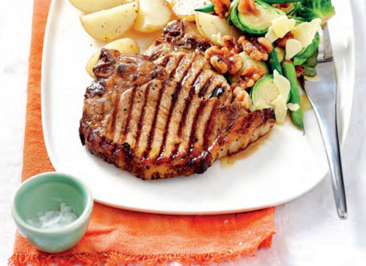 Pork With Warm Brussels Sprout Salad