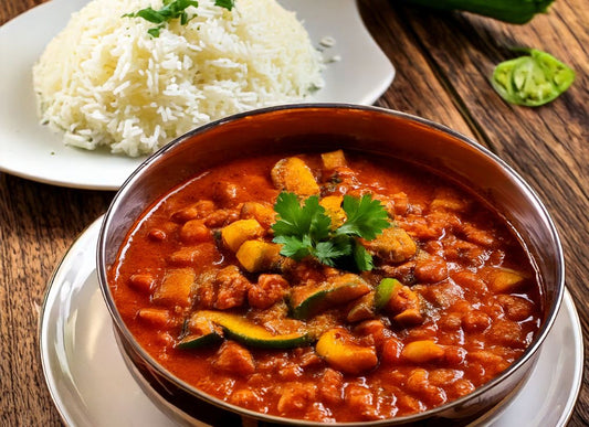 Rajma Curry With Zucchini And Basmati Rice