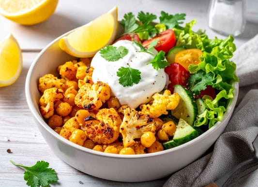 Roasted Cauliflower And Chickpea Bowl