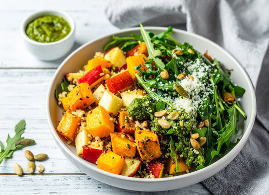 Roasted Butternut & Quinoa Salad With Rocket Pesto (G-F)